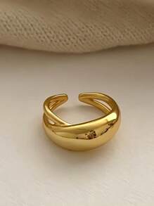 Simple And Personalized Sterling Silver Large Curve Design Versatile Hand-Dressed Women's Ring Suitable For Daily Clothing - Geometric Polished Ring - View 13