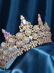 Baroque Queen Crown, Rhinestone Wedding Bridal Crown And Headpiece Crystal Headband, Suitable For Birthday, Prom, Pageant, Halloween, Christmas, Ramadan And Other Festival Headpiece Decoration - Multicolor - View 9
