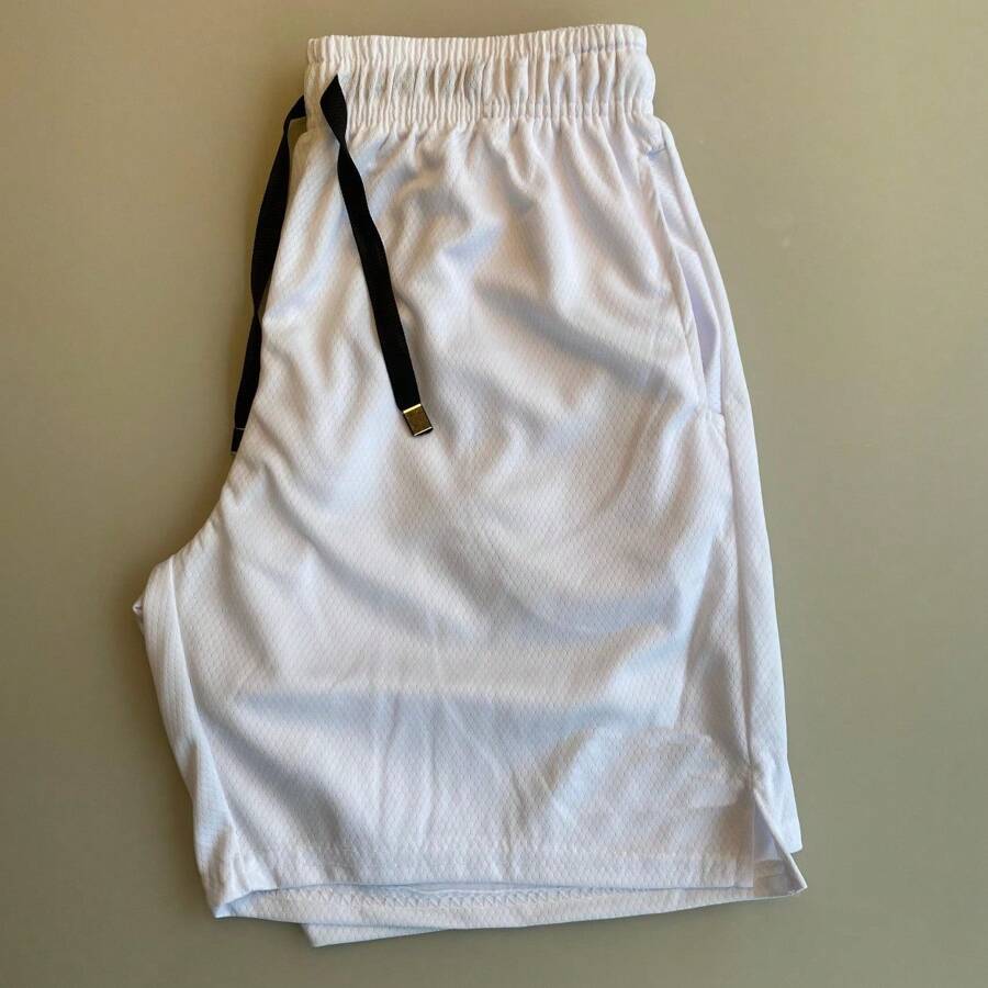 Youth Shorts Cool Mesh Comfortable And Adjustable Fabric For Football Gym Training - White - View 1