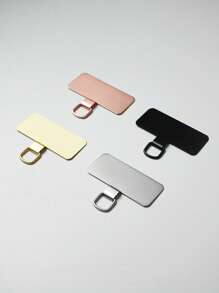 1pc Ultra-Thin Stainless Steel Phone Lanyard Patch Gasket, Cellphone Strap Parts Replacement, Lanyard Connector - Back Attached Soft Film Does Not Damage The Phone