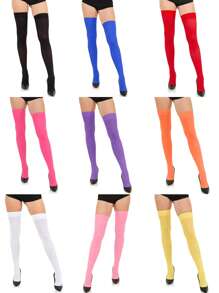 女士尼龙过膝长筒袜，学生妹风格，不透明，Y2k风格，舒适袜子 - 彩色 - 查看 2