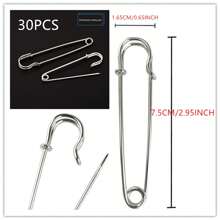 30pcs Pins, 7 Sizes Extra Large Pins - Suitable For Blankets, Sofas, Home Decor, Sweaters, Sewing, Scarves, Skirts, Crafts, Etc.