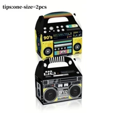 2/6/12 chiếc, Hộp quà hình radio có quai xách, Phụ kiện tiệc theo chủ đề thập niên 50, 60, 70, 80, 90, Túi đựng kẹo bỏng ngô cổ điển, Đồ chơi nhỏ, Hộp đóng gói, Hộp đựng kẹo, Hộp đóng gói sô cô la, Quà tặng tiệc, Đồ trang trí sinh nhật - Nhiều màu - Xem 11