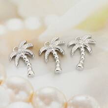 1 Piece/3 Pieces DIY Coconut Tree Copper Plated 18K Jewelry Accessories Simple Personalized Jewelry Decorative Pieces - Zirconia Coconut Tree - View 5
