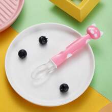KUNT 1pc Baby Silicone Spoon, Cartoon Feeding Utensil Soft Head Spoon For Infant Complementary Food - Multicolor - View 10