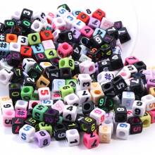 100pcs/Pack Acrylic Square & Flatround Letter Loose Beads, Fashion Cute Colorful Plated, Neon Colors, Multi-Choice For DIY Bracelets, Necklaces, Jewelry, Phone Charms, Keychains Making, Wholesale Beads