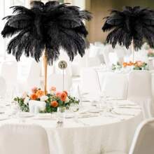 30 Pcs 14-16 Inches Large Natural Ostrich Feathers Bulk For Centerpieces For Wedding Party Centerpieces Home Decoration Flower Arrangement (Black) - Black - View 11
