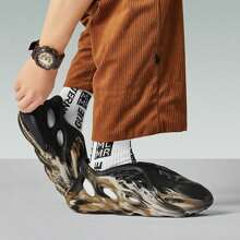 2025 New Design Hollow Foam Runner Shoes - Breathable, Non-Slip Beach Shoes, Men Casual Fashion Sports Sandals, Perfect For Beach Dates And Couple Outings - 黑色 - 查看 5