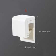 1pc Toothbrush Holder, Hole-Free Wall Mount Toothbrush Holder, Multi-Function Toothbrush & Toothpaste Rack, White, Plastic Self-Adhesive 6-Slot Toothbrush Holder, Home Bathroom Decor, Autumn Decor, Back To School Decor - Multicolor - View 7