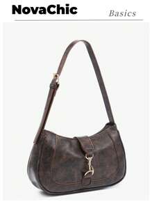 Novachic,1pc Retro Minimalist Hook Decor Adjustable Shoulder Strap Crescent Shape Bag, Suitable For Date, Outing, Party, Vintage Bag For Women