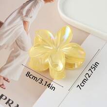 1pc Iridescent Daisy Flower Hair Claw Clip, Colorful Floral Oval Leather Texture Flat Hair Accessory, Ponytail Hair Claw Clip Hair Clips Hair Jaw Clip Hair Clamps Hair Clutch Hair Catcher Clip