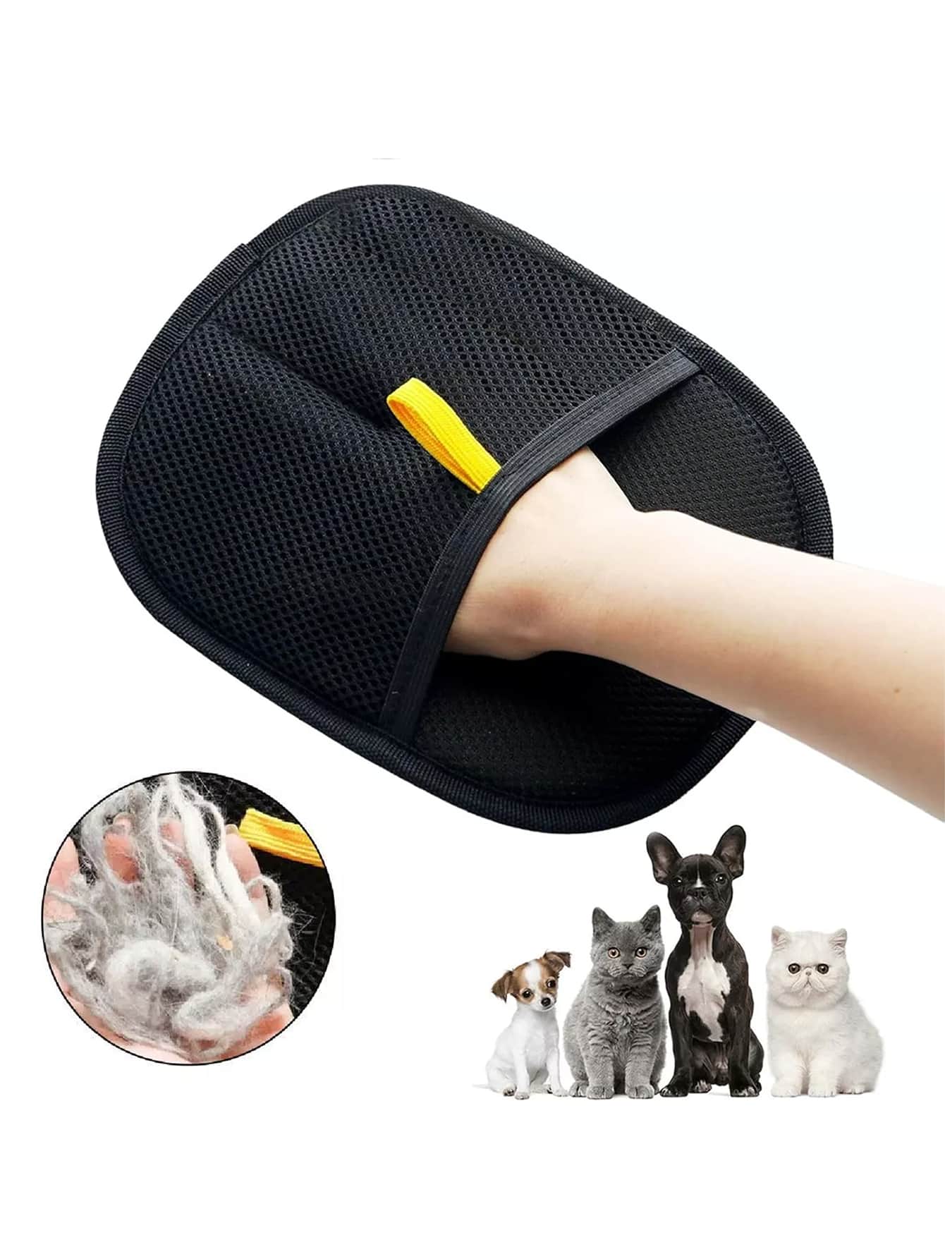 1 件静电去除手套，适用于猫/狗爱好者礼物和狗/猫妈妈爱宠物毛发，双向刷毛猫/狗爱好者礼物和狗/猫妈妈爱宠物美容手套，猫/狗爱好者礼物和狗/猫妈妈爱宠物美容手套，多功能美容手套，用于洗涤、脱毛、美容