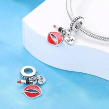 925 Sterling Silver Women's Jewelry Lipstick Perfume High Heels Imitation Series Charms Dress And Flower Charms Red High Heels Charms Suitable For Women's Bracelets DIY Jewelry Making And Daily Clothing Matching Jewelry Decoration Suitable For Girls