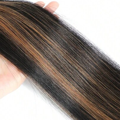 1B/30 直发束 挑染束 人发 原生雷米发束 双色黑棕发束 棕色发束