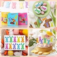 Easter Rabbit Stickers - Colorful Laser Cut Rabbit Stickers, 5 Shiny Colors, Self-Adhesive Sealing Labels, Suitable For Envelopes, Diaries, And Party Gifts - Multicolor - View 5