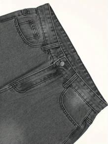 Men's Vintage Loose Fit Casual Versatile Denim Jeans, Suitable For All Seasons, Emo Style