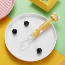 KUNT 1pc Baby Silicone Spoon, Cartoon Feeding Utensil Soft Head Spoon For Infant Complementary Food - Multicolor - View 11