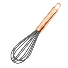 Set de utensilios de cocina de 11 piezas en color oro rosa, utensilios de cocina antiadherentes de silicona con mango de silicona, incluye espátula y soporte, kit de utensilios de cocina y gadgets de silicona - Gris Oscuro - Ver 9