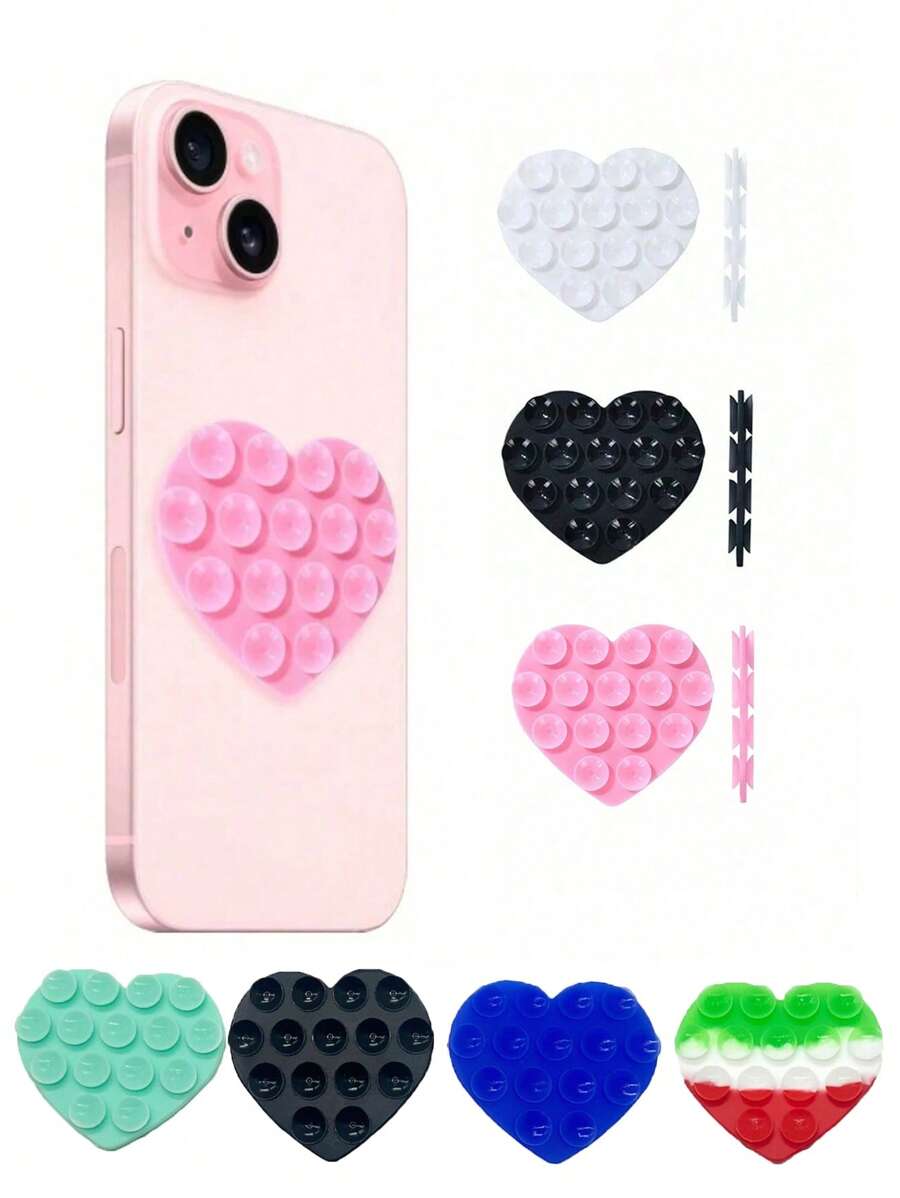 Soporte de teléfono con ventosa de silicona, ventosa de mariposa de doble cara, ventosas universales para teléfono, accesorio impermeable de manos libres con sujeción en los dedos para espejo, ducha, vibración, video y selfie compatible con iPhone y Android