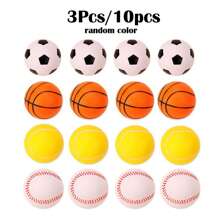 3Pcs/10Pcs 4cm Cat Toys Balls - Basketball, Soccer Ball, Mini Basketball, Bouncy Balls, Assorted Colors