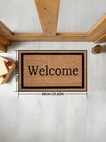 1pc Printed Welcome Doormat, Letter Pattern Durable Non-Slip Carpet, Lightweight Washable Area Rug For Entrance, Bedroom, Living Room, Kitchen, Bathroom Home Decor Gift, Suitable For Various Holidays [Warm Tip: 3D Printing Effect, Not Rough Coconut Fiber, Lightweight Polyester Fiber Material]