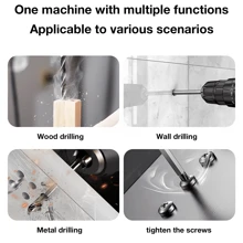 1 Set Of SUBY Cordless Impact Drill, 3 Function Electric Screwdriver With 2*21V Battery +24 Luxury Accessories - Yellow - View 4