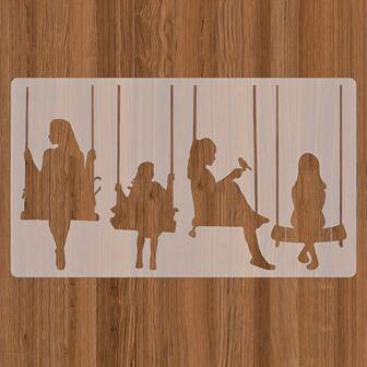 1 件可重复使用摇摆模板，适用于墙绘艺术 DIY 家居装饰、相册工艺品和画布、返校、学校用品