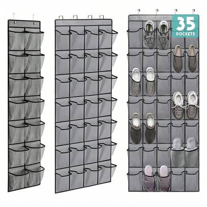 1 cái Giá để giày treo cửa 14/28/35 Túi lưới Giá để giày treo cho tủ quần áo Lối vào Phòng ngủ Phòng tắm Tủ đựng thức ăn Giá để giày cho nam Giày thể thao, Giày cao gót nữ, Dép xỏ ngón