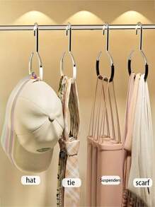 1/3 Pieces Multi-Functional Manganese Steel Round Hook Hat Organizer Student Dormitory Closet Duck Tongue Hook - Great For Hats, Ties, Scarves And Bags |Strong Load Bearing, Non-Deforming |Ideal For Home And Mall Use, Storage, Accessories Easter Hats Organization And Storage Home Bathroom Decor