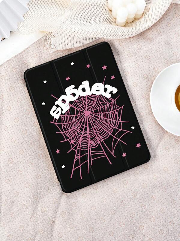 1pc Spider Web Pattern Tablet Protective Case Compatible With IPad 10.2 Inch, IPad Pro 11 2021/2020/10th Gen/Mini 4/5/6, Galaxy Tab A8 10.5 Inch 2022, Matepad 10.4/Tab, With Pencil Slot, Anti-Drop, Tablet Stand Cover