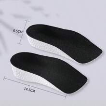 1 Pair EVA Hidden Height Increase Insoles, Breathable & Comfortable Shock-Absorbing Heel Pads, Trimable