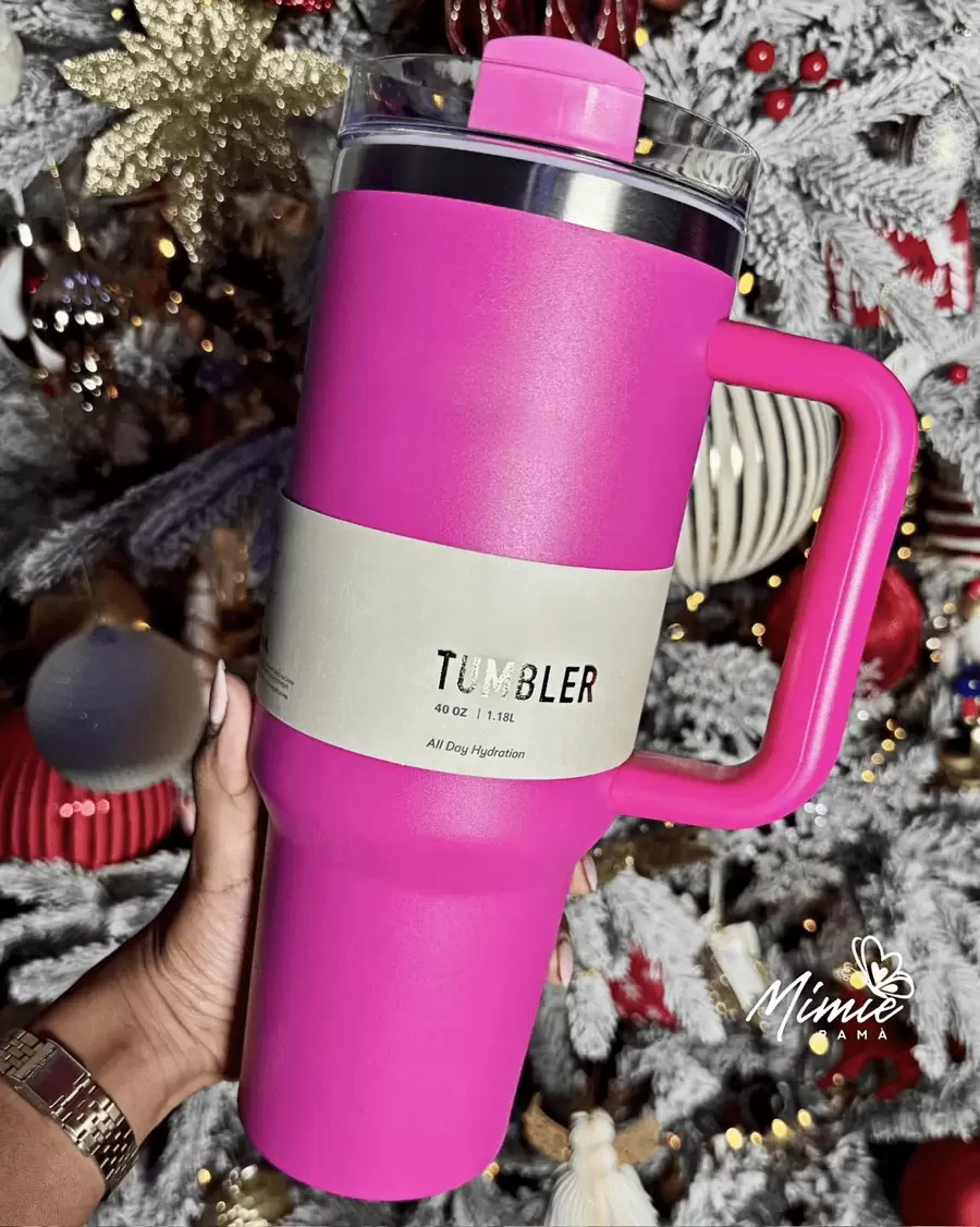 40oz Large Capacity Stainless Steel Insulated Tumbler With Handle & Straw – Double-Wall Vacuum Insulation For Hot & Cold Beverages, Perfect For Home, Office, Gym, Or Camping – Durable, Portable, And Leak-Proof Design For All-Day Temperature Retention, Perfect For Gift Giving, Mother's Day Gift! - E款 - 查看 1