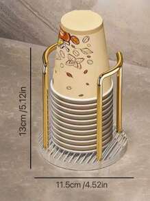 1 件优雅一体式亚克力杯架，适用于家庭、咖啡厅、办公室和酒店，整齐存放一次性杯子的理想解决方案，办公桌杯架，床上杯架，办公桌杯架家居浴室装饰夏季返校 - 彩色 - 查看 6