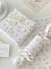 Bộ 20/10/5 tờ/bộ giấy gói quà họa tiết hoa kèm 1 cuộn ruy băng, giấy gói hoa DIY trang trí, thích hợp cho Ngày của Mẹ, Sinh nhật, Quà tặng tiệc tùng, Đóng gói hoa, Giấy gói quà - Nhiều màu - Xem 1