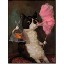 1PCS With Frame Art Poster Alison Friend Cute Funny Animal Cat Eating Marshmallow Canvas Art Office Room Decoration Canvas Painting Posters And Prints Wall Art Pictures Suitable For Children's Room Living Room Bedroom Dining Room Bathroom Kitchen Study Hotel Bar Studio Dressing Room Cafe Corridor Wall Decoration - Nhiều màu - Xem 1