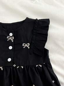 Girls Summer New Butterfly Embroidery Dress, Sweet Young GirlPrincess Dress