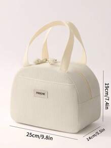 1pc Oxford Cloth Portable Insulated Lunch Bag, Rectangular With Aluminum Foil Layer, Reusable Insulated Cooler, Suitable For Students, Office Workers, And Outdoor Picnics, Keeping Food Warm, Fresh, Waterproof, Fall & Winter Straight Down, Gifts For Teachers, Friends And Family, Valentine's Day Gift,Back To School,Christmas Day School Supplies Travel Essentials