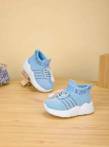 New Simple Children Soft Comfortable Breathable Non-Slip Lightweight Casual Outdoor Sports Shoes, Slip-On Design - Blue - View 3
