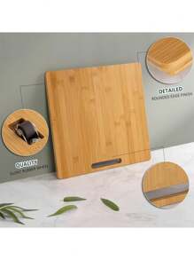 1pc Bamboo Appliance Sliding Tray, Coffee Machine Sliding Tray, Kitchen Countertop Appliance Rolling Tray With Rubber Wheels, Medium (29.5cm Deep X 32.5cm Wide), Small (25cm Deep X 28.5cm Wide), Deep Medium (36.5 Inch Deep X 24 Inch Wide), Deep Small (35.56cm Deep X 14.5cm Wide) - Multicolor - View 4