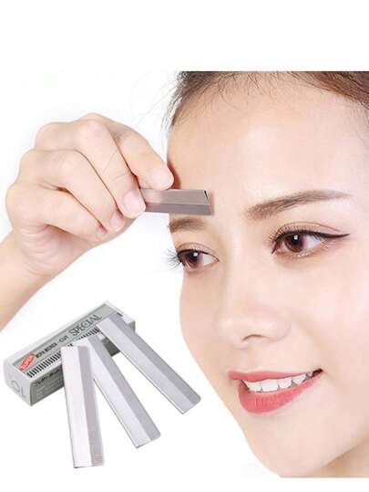 10/20/30/50/100 件多功能眉毛修剪刀片不锈钢眉毛剃刀刀片，用于精确脱毛和塑形，男女皆宜