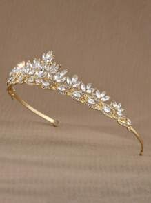1 Simple Atmosphere Crown Headdress, Crystal Headband, Princess Birthday Party Crown Accessories, Hair Accessories, New Year Headdress