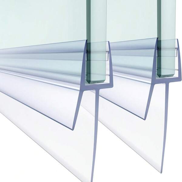 2 Packungen 70 cm/27,56 Zoll Rahmenloses Duschkabinenaud-Dichtungsstreifen für 6 mm/8 mm (0,23/0,31 Zoll) Glas, Duschabzieher kann Lücken bis zu 20 mm abdecken - Verhindert Dusch-Lecks, Schulanfang
