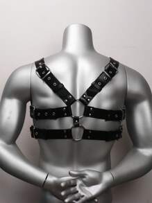 PU Leather Men Harness Belts With Buckle Bondage Belts Punk Gothic Chest Body Harness Straps Lingerie Suitable For Teen Summer Casual Outdoor Athletic Or Vacation Travel Or Graduation Gifts Or Birthday Dress Accessories Or Daily Wear