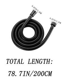 Shower Hose, Flexible Stainless Steel Handheld Shower Hose, Replacement Metal Extension Shower Hose - Black - View 8