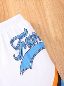 3pcs/Set Young Boy Quick Dry Shorts, Children Sports Mesh Breathable Basketball Training Loose Pants, Summer - Mint Blue - View 5