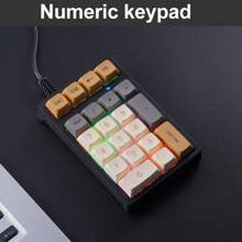 21 Keys Mini Pc Business Numeric Wired Mechanical Keyboard RGB PBT Laptop Keycaps Keypad ForTreasury/Accounting/Finance APAYADO - Multicolor - View 8