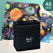 12/24/36/48/60/80/120/168pcs Art Student Marker Pen Set, Painting Sketch Watercolor Pens Suitable For Art Students To Color, Sketch And Draw, Double Ended Oily Markers, Suitable For Art Students, Paintbrush, Suitable For Elementary Students, School Supplies, Available In 12/24/30/36/48/60/80/120/168 Colors