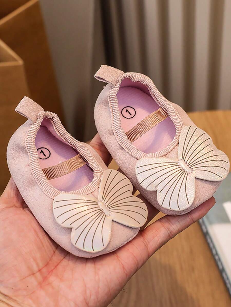 1 Pair Infant Toddler Elastic Band Soft Bottom Slip-On Infant Shoes, Suitable For Spring And Autumn - Pink - View 1