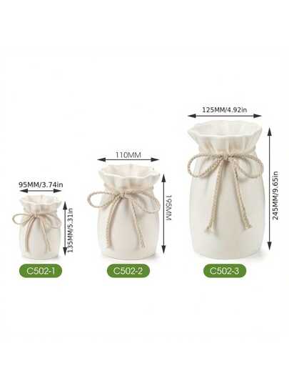 1pc Bohemian ative Vase, Geometric Pattern Plastic Flower Pot Rope Bow Cartoon Aesthetic Home St. Patrick's Day, Easter, Season Birthday Graduation Back To School Room Supplies Vase Glass view 3