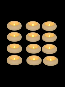 2/6/12 قطعة شموع LED لا لهب عائمة مقاومة للماء، شموع شاي بيضاء عاجية، شموع تمني وامضة تعمل بالبطارية، مناسبة لأوعية الأسطوانة، الأعراس، الحفلات، المسابح، عيد الحب، هالوين، عيد الميلاد، ديكور مركزي للمناسبات - أبيض - مشاهدة 11